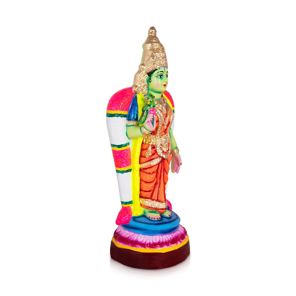 Meenakshi Amman Statue Paper Mache Golu Bommai- 17 X 6 Inches | Navaratri Gombe/ Giri Golu Doll/ Navratri Decor - Image 2