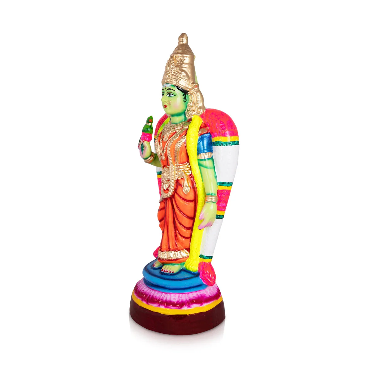 Meenakshi Amman Statue Paper Mache Golu Bommai- 17 X 6 Inches | Navaratri Gombe/ Giri Golu Doll/ Navratri Decor - Image 3