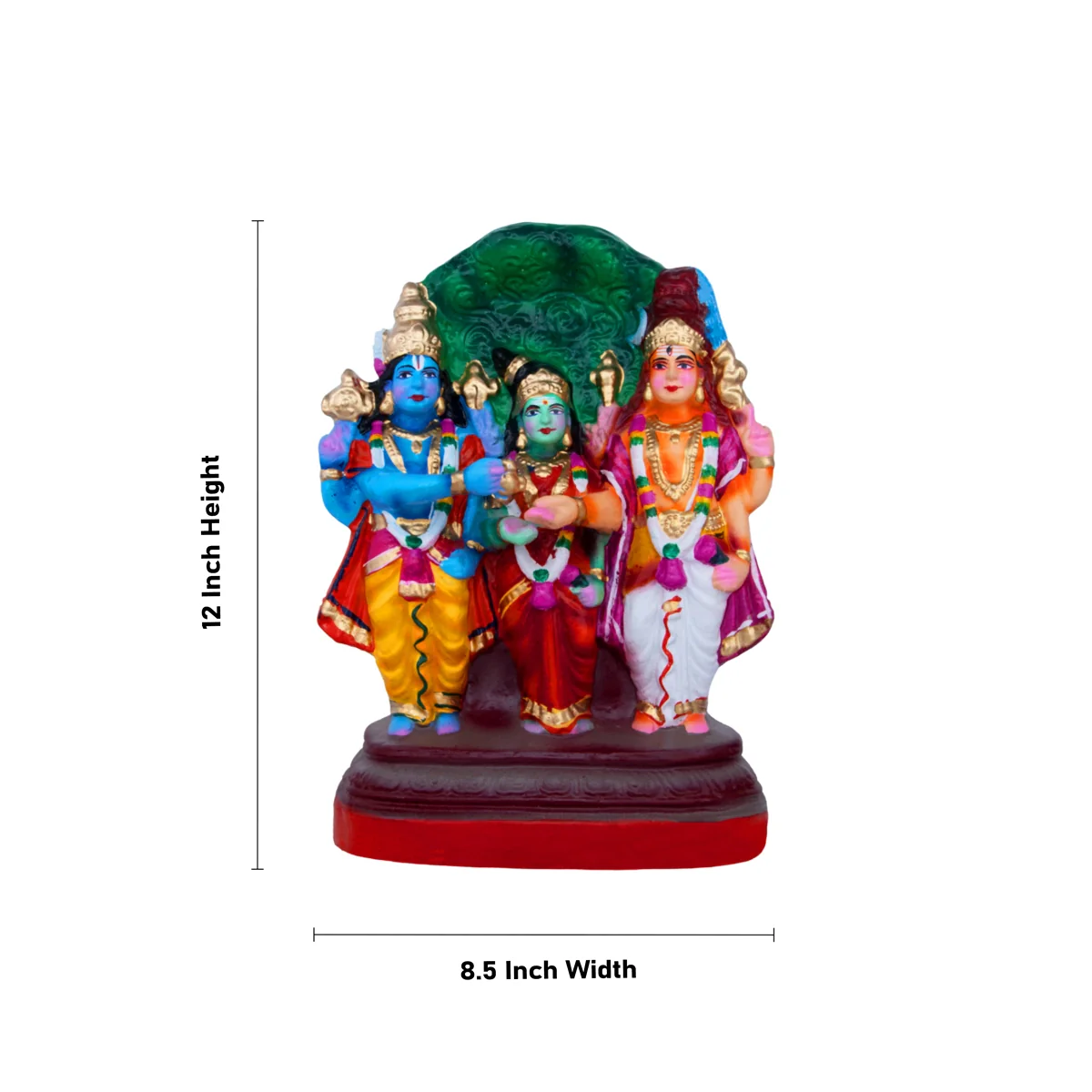 Meenakshi Kalyanam Clay Golu Bommai Set- 12 X 8.5 Inches | Navaratri Golu Gombe/Giri Golu Doll/ Navratri Decor - Image 2