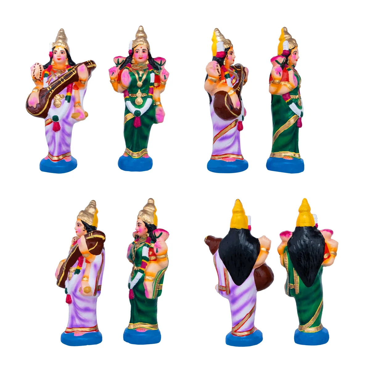 Meenakshi Kalyanam Clay Golu Bommai Set- 12 X 8.5 Inches | Navaratri Golu Gombe/Giri Golu Doll/ Navratri Decor - Image 3