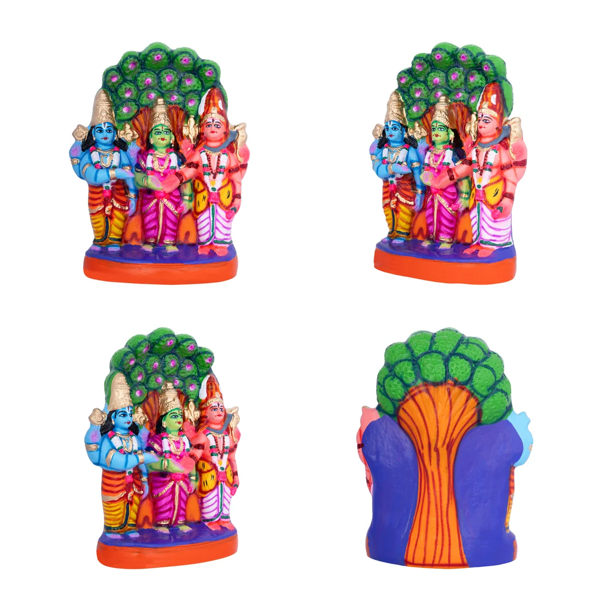 Meenakshi Kalyanam Paper Mache Golu Bommai Set- 11 X 8 Inches | Navaratri Golu Gombe/Giri Golu Doll/Navratri Decor - Image 2