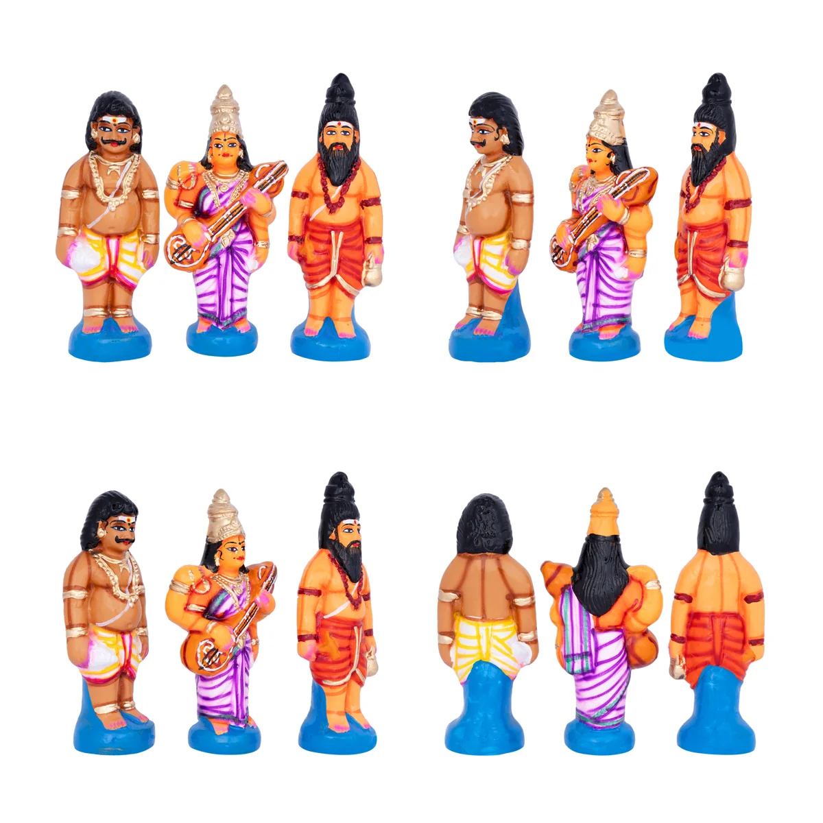 Meenakshi Kalyanam Paper Mache Golu Bommai Set- 11 X 8 Inches | Navaratri Golu Gombe/Giri Golu Doll/Navratri Decor - Image 3