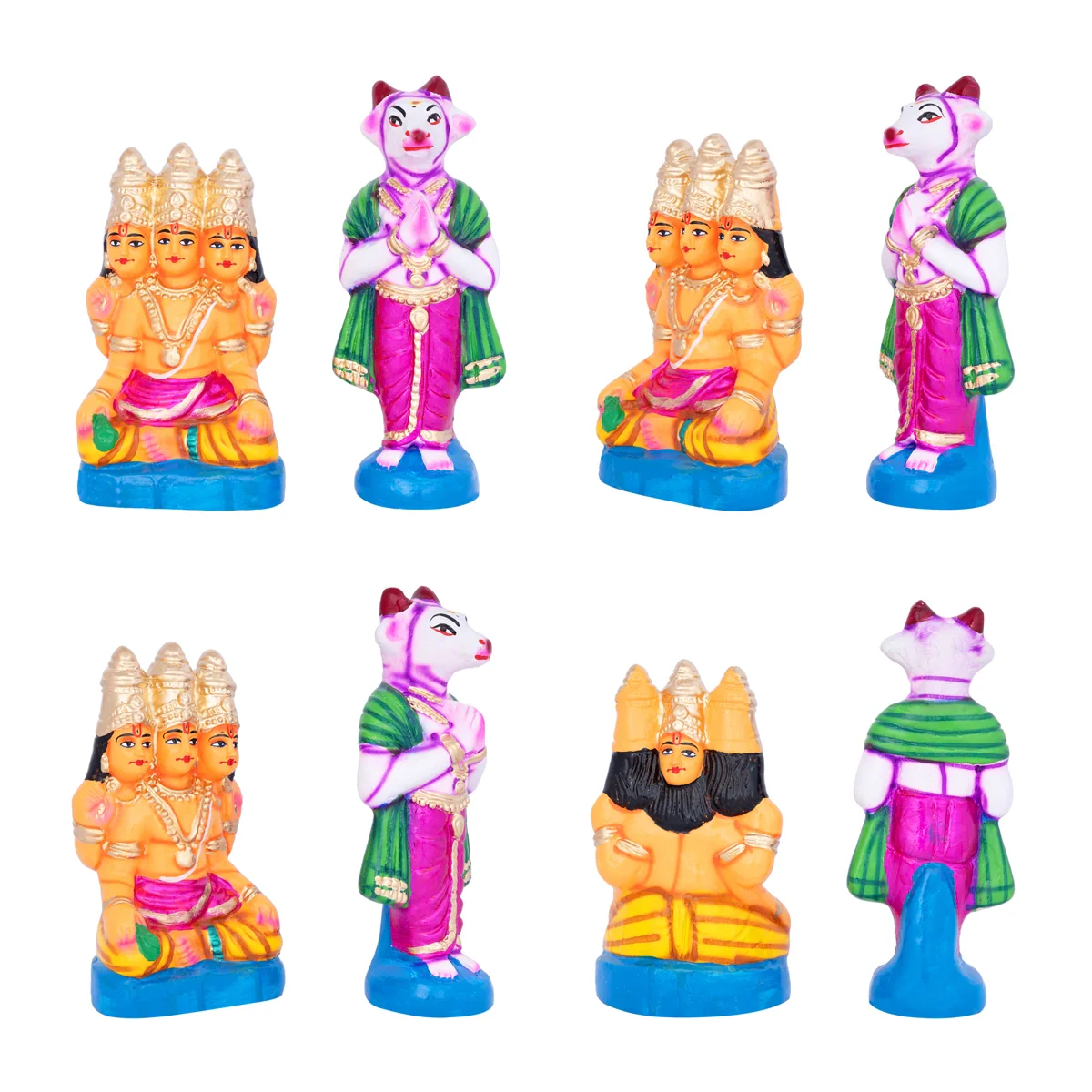 Meenakshi Kalyanam Paper Mache Golu Bommai Set- 11 X 8 Inches | Navaratri Golu Gombe/Giri Golu Doll/Navratri Decor - Image 4