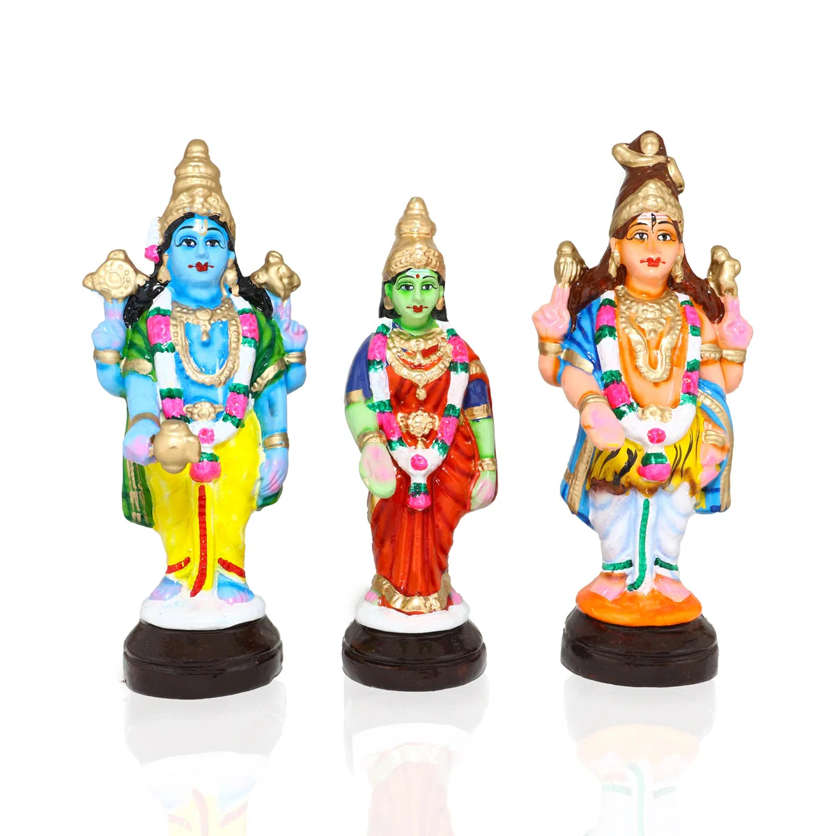 Meenakshi Kalyanam Clay Golu Bommai Set - 10 x 4 Inches | Giri Golu Doll/ Navaratri Golu Bomma/Gombe/Bommai