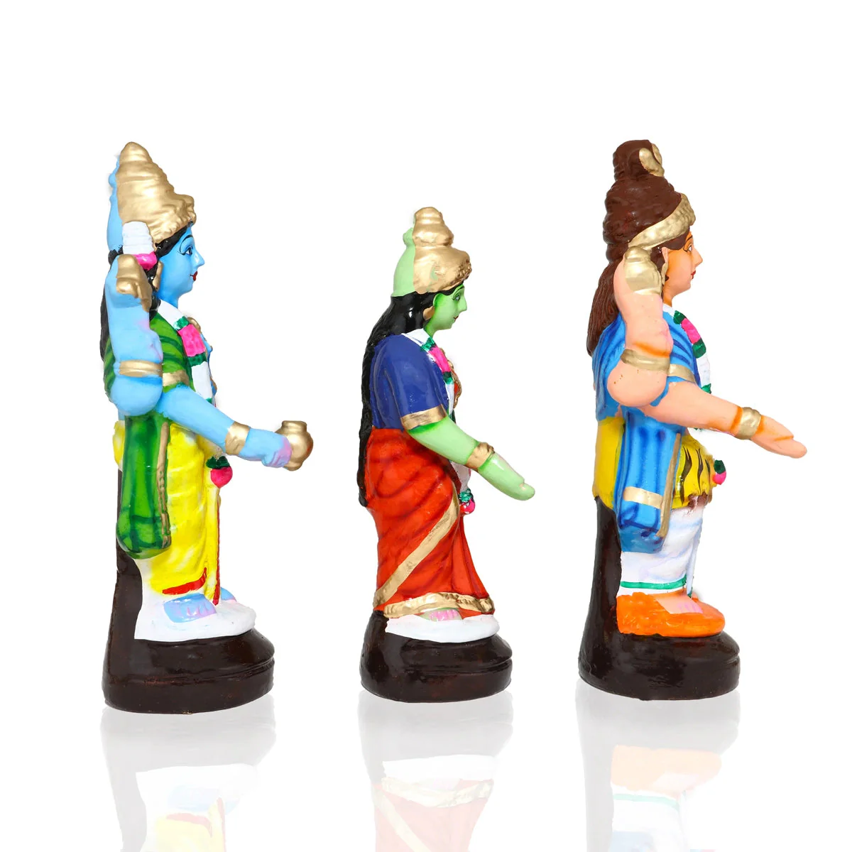 Meenakshi Kalyanam Clay Golu Bommai Set - 10 x 4 Inches | Giri Golu Doll/ Navaratri Golu Bomma/Gombe/Bommai - Image 2