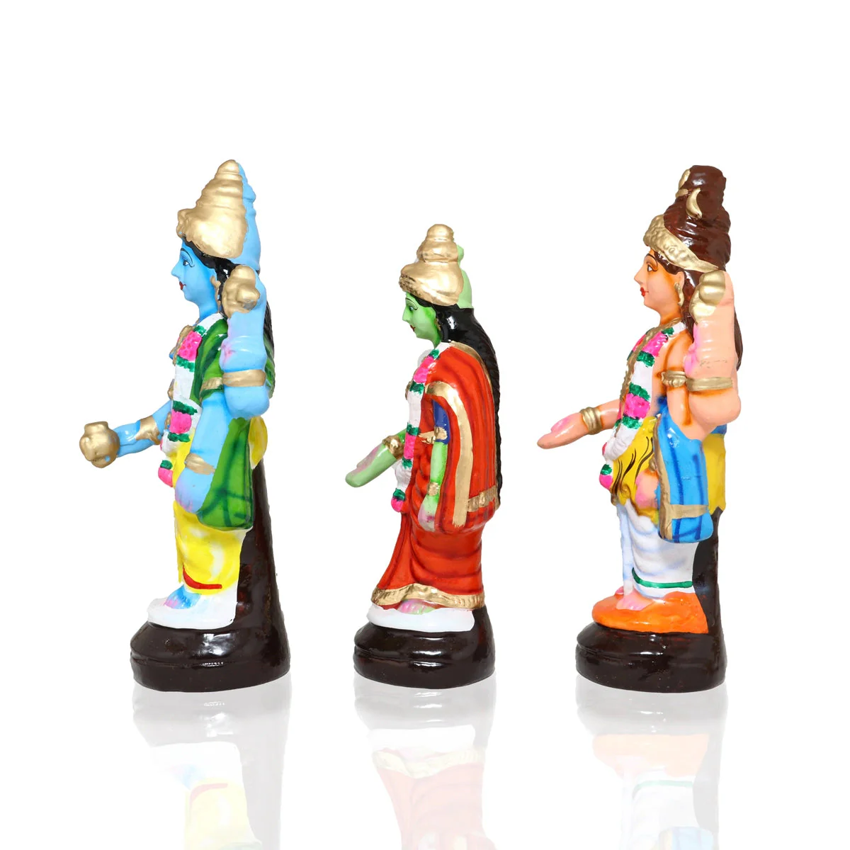Meenakshi Kalyanam Clay Golu Bommai Set - 10 x 4 Inches | Giri Golu Doll/ Navaratri Golu Bomma/Gombe/Bommai - Image 3