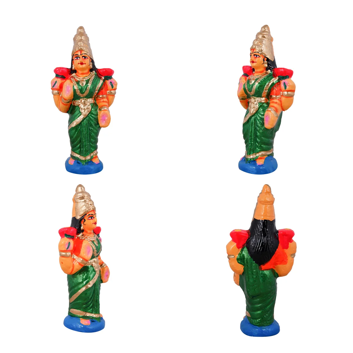 Meenakshi Kalyanam Clay Golu Bommai Set - 10 x 8 Inches | Giri Golu Doll/ Navaratri Golu Bomma/ Gombe/ Bommai - Image 11