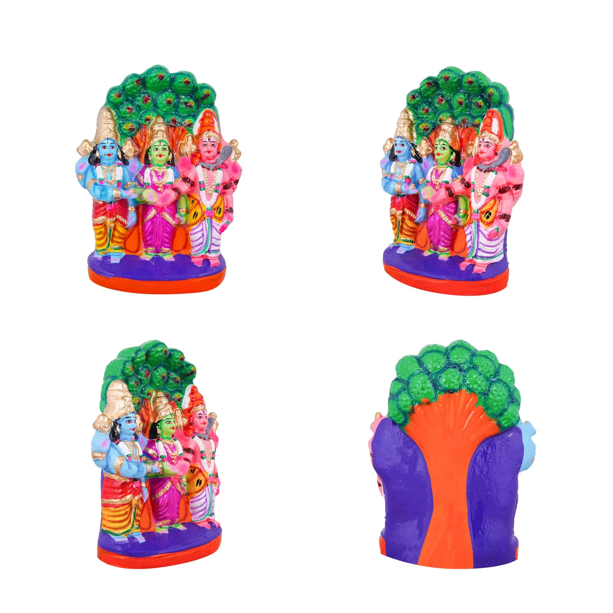 Meenakshi Kalyanam Clay Golu Bommai Set - 10 x 8 Inches | Giri Golu Doll/ Navaratri Golu Bomma/ Gombe/ Bommai - Image 2