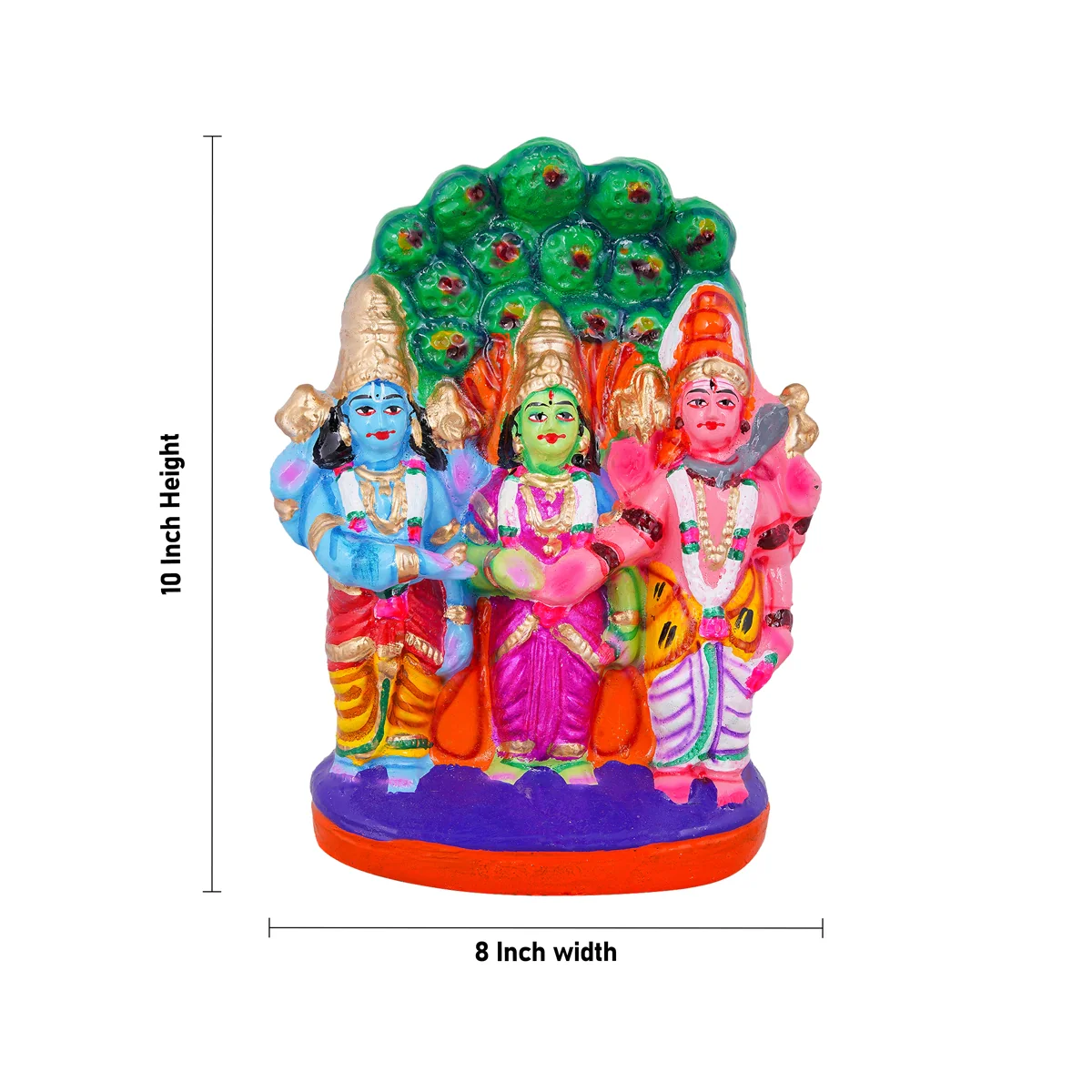 Meenakshi Kalyanam Clay Golu Bommai Set - 10 x 8 Inches | Giri Golu Doll/ Navaratri Golu Bomma/ Gombe/ Bommai - Image 9