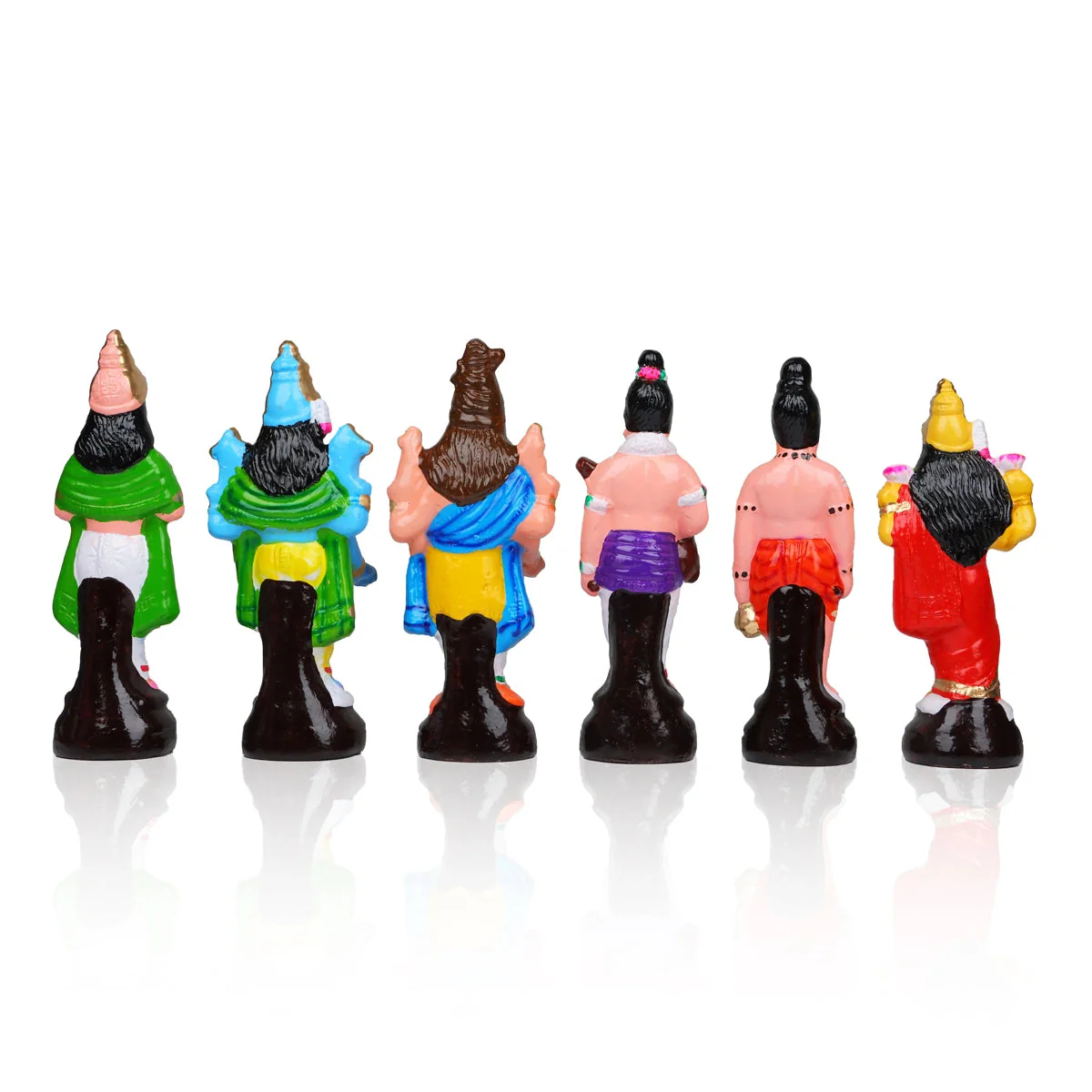 Meenakshi Kalyanam Clay Golu Bommai Set - 9.5 x 4.5 Inches | Giri Golu Doll/ Navaratri Golu Bomma/Gombe/Bommai - Image 8