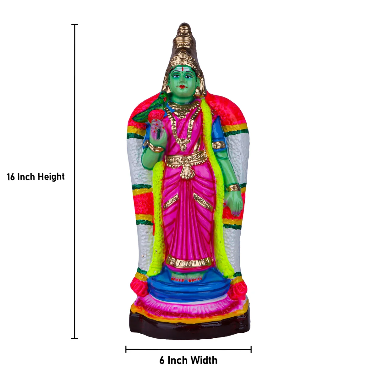 Meenakshi Paper Mache Golu Bommai - 16 x 6 Inches | Giri Golu Doll/ Navaratri Golu Bomma/Gombe/Bommai - Image 5