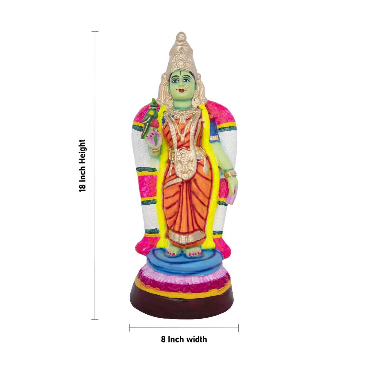 Meenakshi Paper Mache Golu Bommai - 18 x 8 Inches | Giri Golu Doll/ Navaratri Golu Bomma/Gombe/Bommai - Image 3
