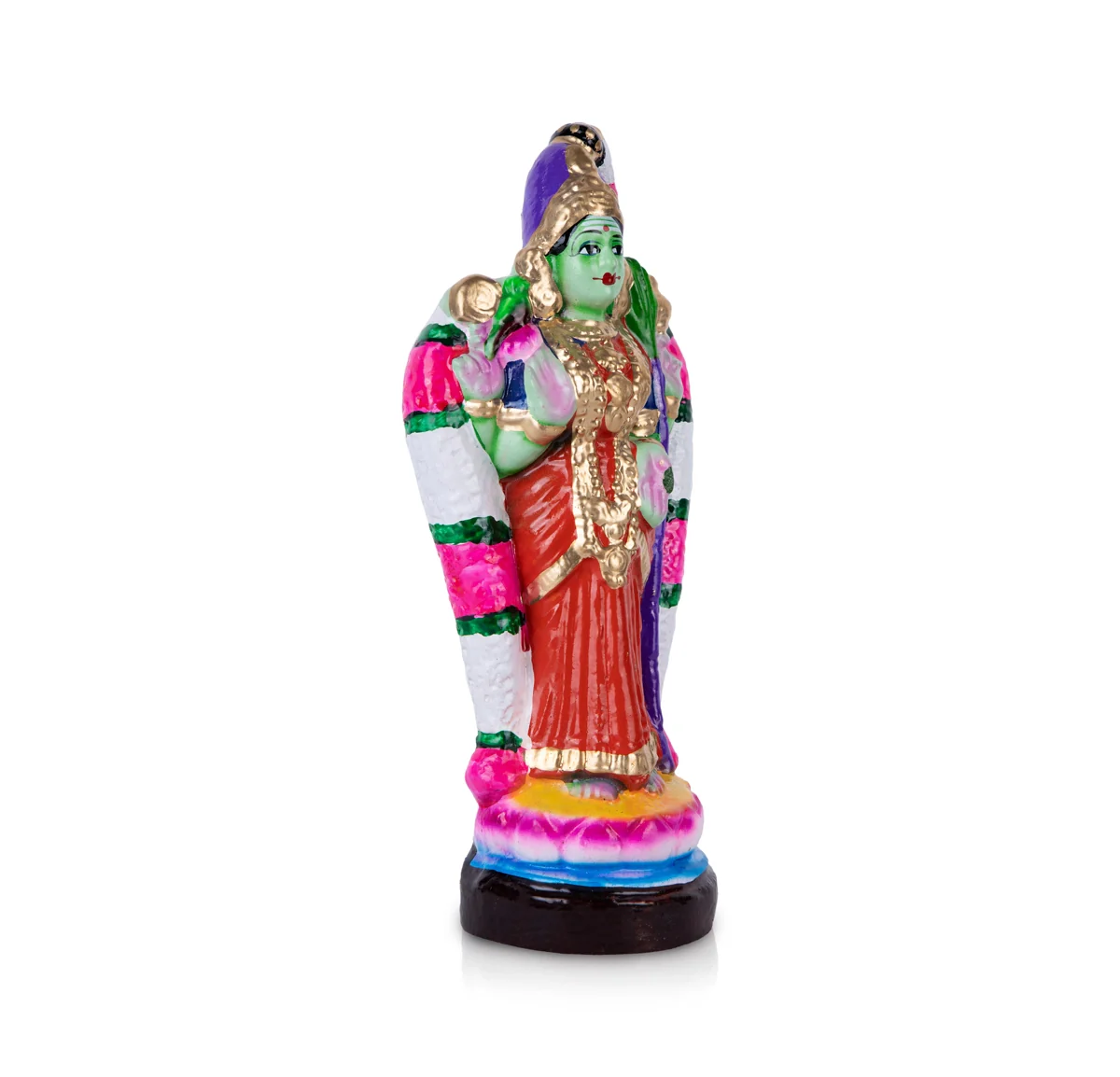 Meenakshi Statue Clay Golu Bommai - 9 x 4 Inches | Giri Golu Doll/ Navaratri Golu Bomma/ Gombe/ Bommai - Image 3