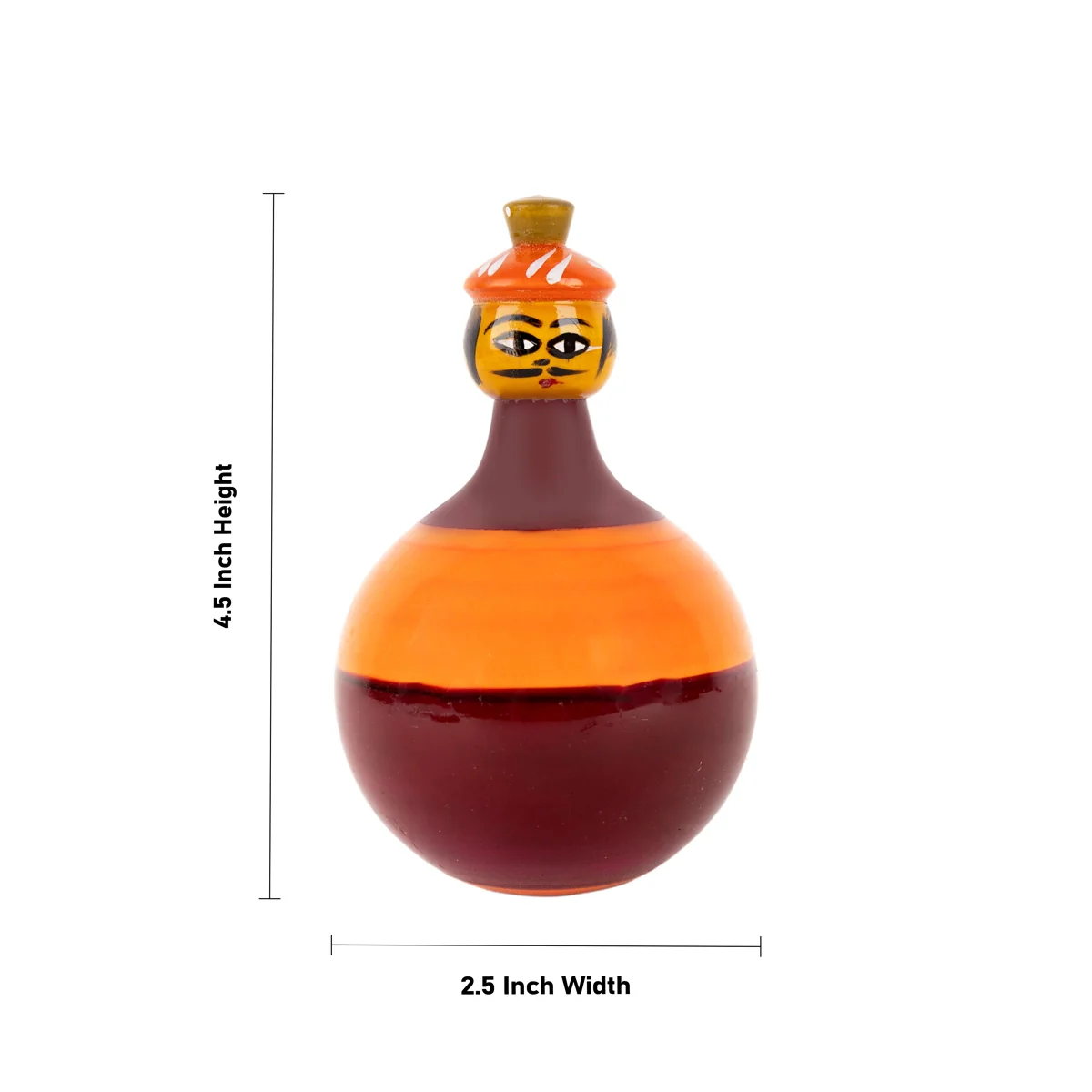 Men Thalaiyatti Bommai- 4.5 X 2.5 Inches | Kondapalli Toy/Wood Sculpture For Traditional Decor & Cultural Display - Image 2