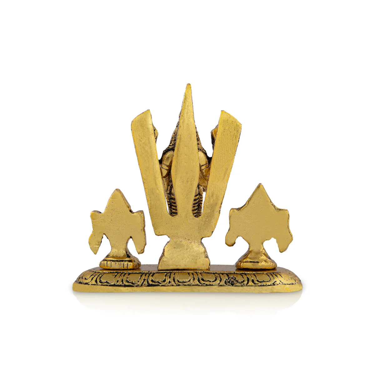 Metal Balaji Murti With Namam Shanku Chakram - 3 x 3.5 Inches | Gold Polish Perumal Statue With Base for Home - Image 5
