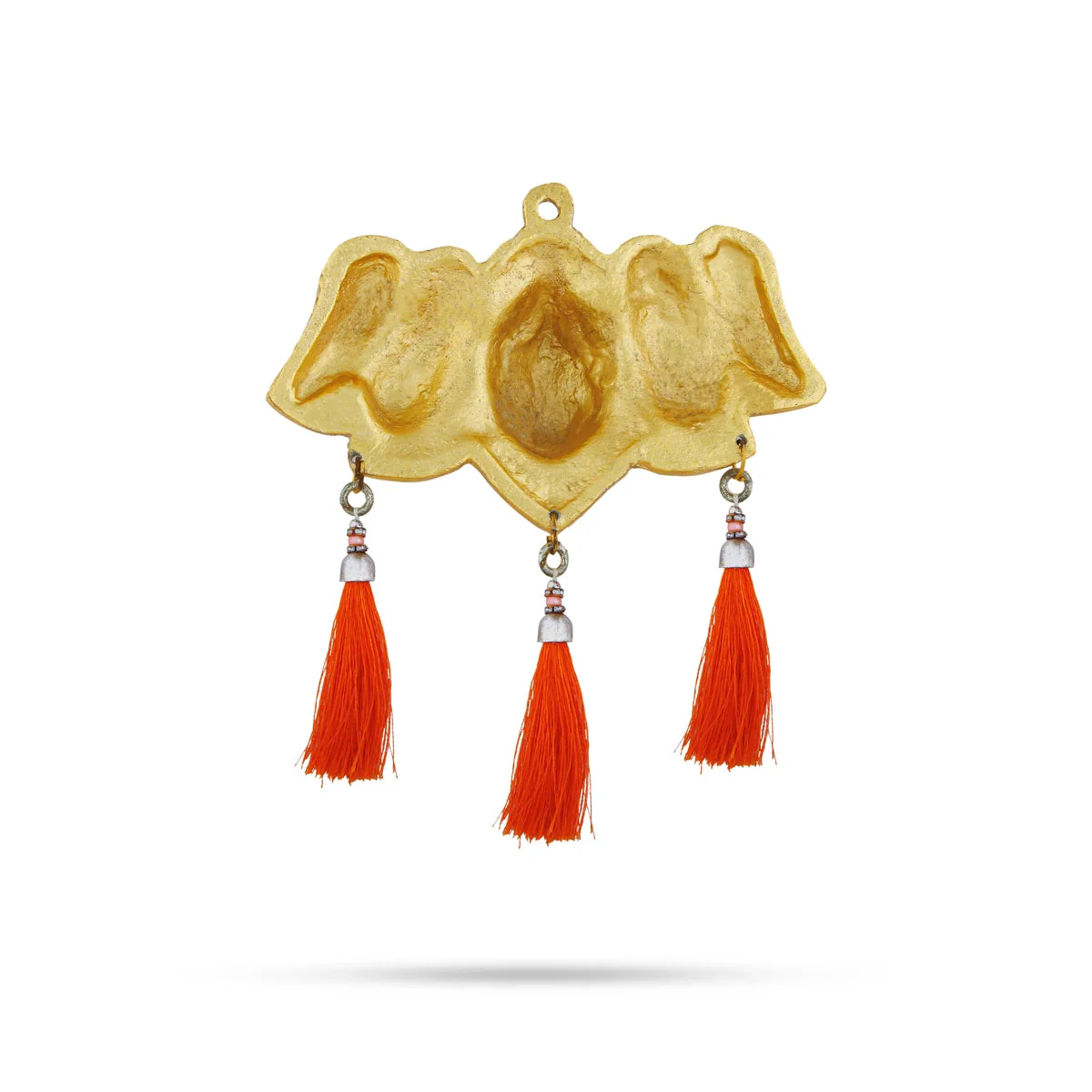 Metal Panchmukhi Hanuman Murti Wall Hanging - 3.5 x 6.5 Inches | Gold Polish Anjaneya Face Wall Hanger for Home - Image 5
