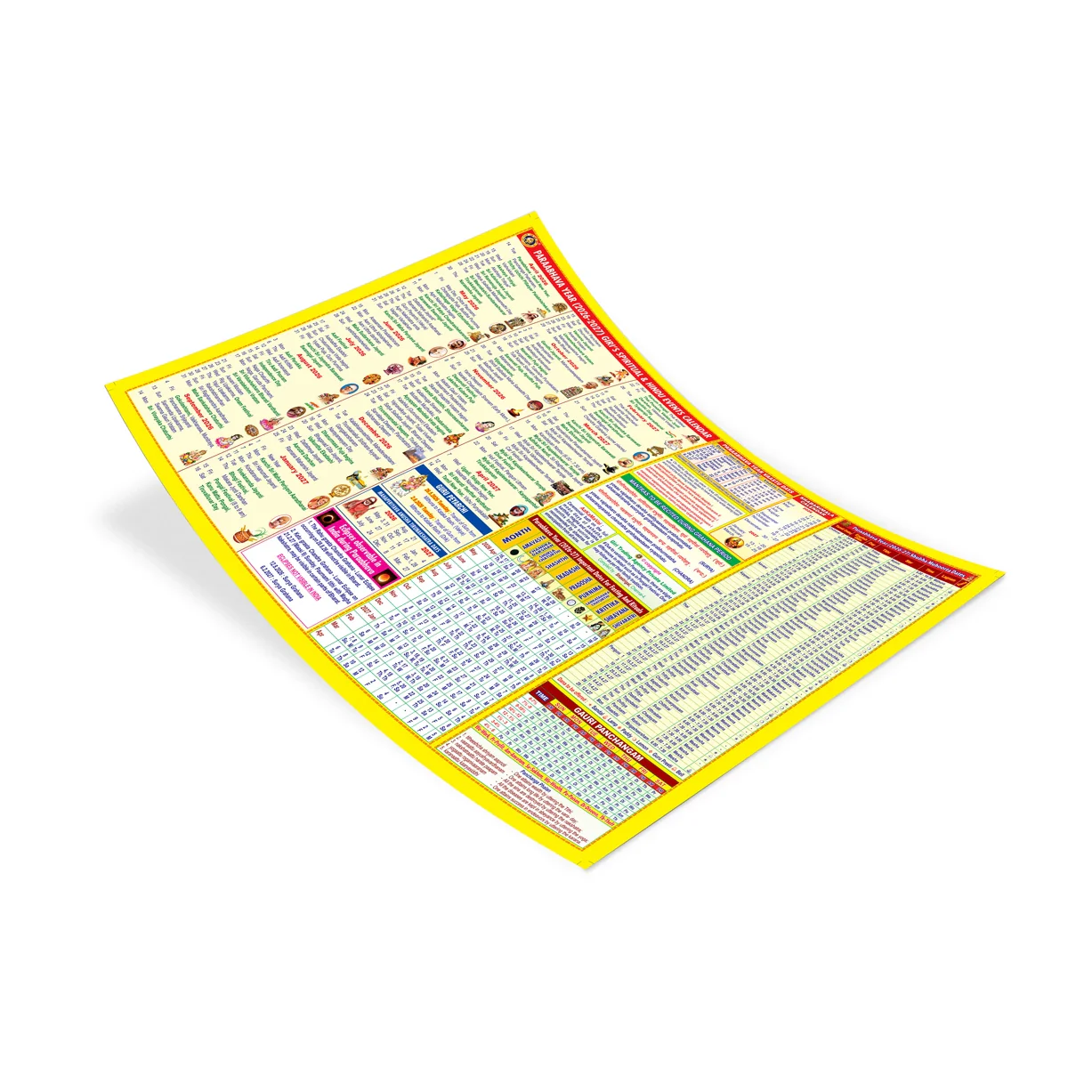Mini Sheet Panchangam 2026-2027-English | Laminated Panchangam Book/ Periodicals/ Astrology Book - Image 3