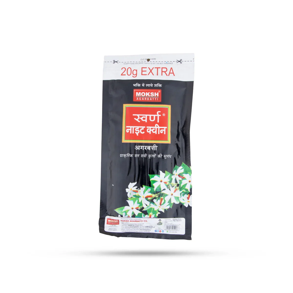Moksh Swarna Night Queen Agarbatti - 90 Gms | Incense Sticks/ Zipper Pouch/ Agarbathi for Pooja - Image 2