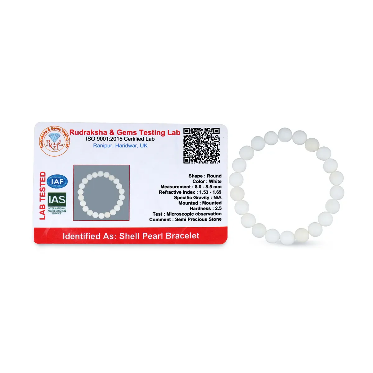 Mother Of Pearl Bracelet- 2.5 Inches | Semi Precious Stone Bracelet/ Crystal Bracelet For Attracting Positivity - Image 2