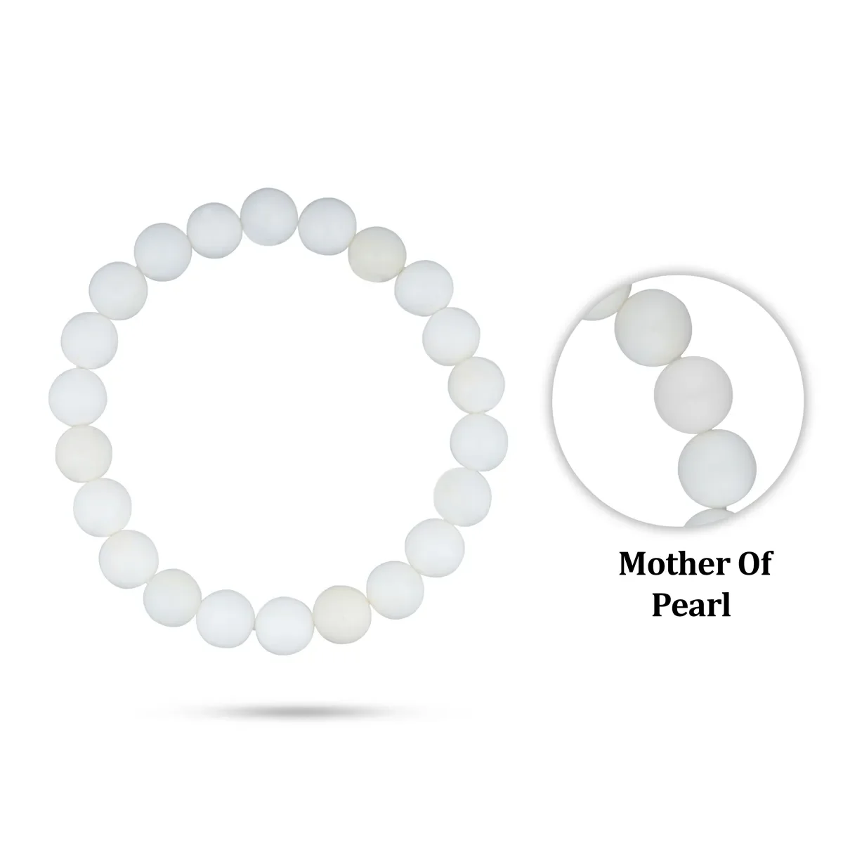 Mother Of Pearl Bracelet- 2.5 Inches | Semi Precious Stone Bracelet/ Crystal Bracelet For Attracting Positivity - Image 5