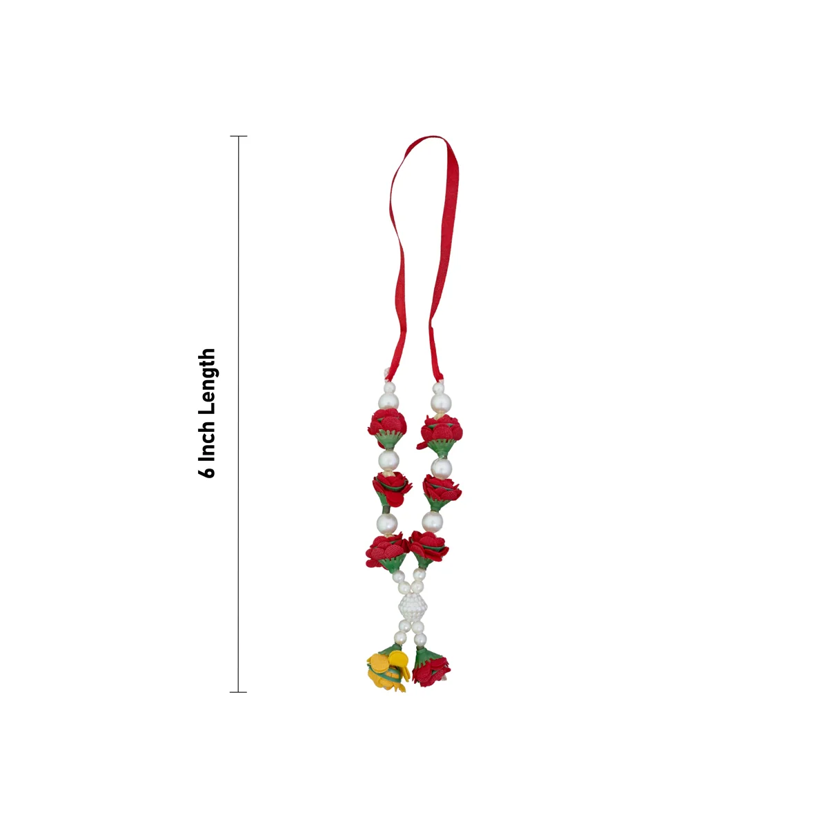 Moti Mala - 6 Inches | Decorative Floral Garland/ Mala For Idols & Photo Frame - Image 3