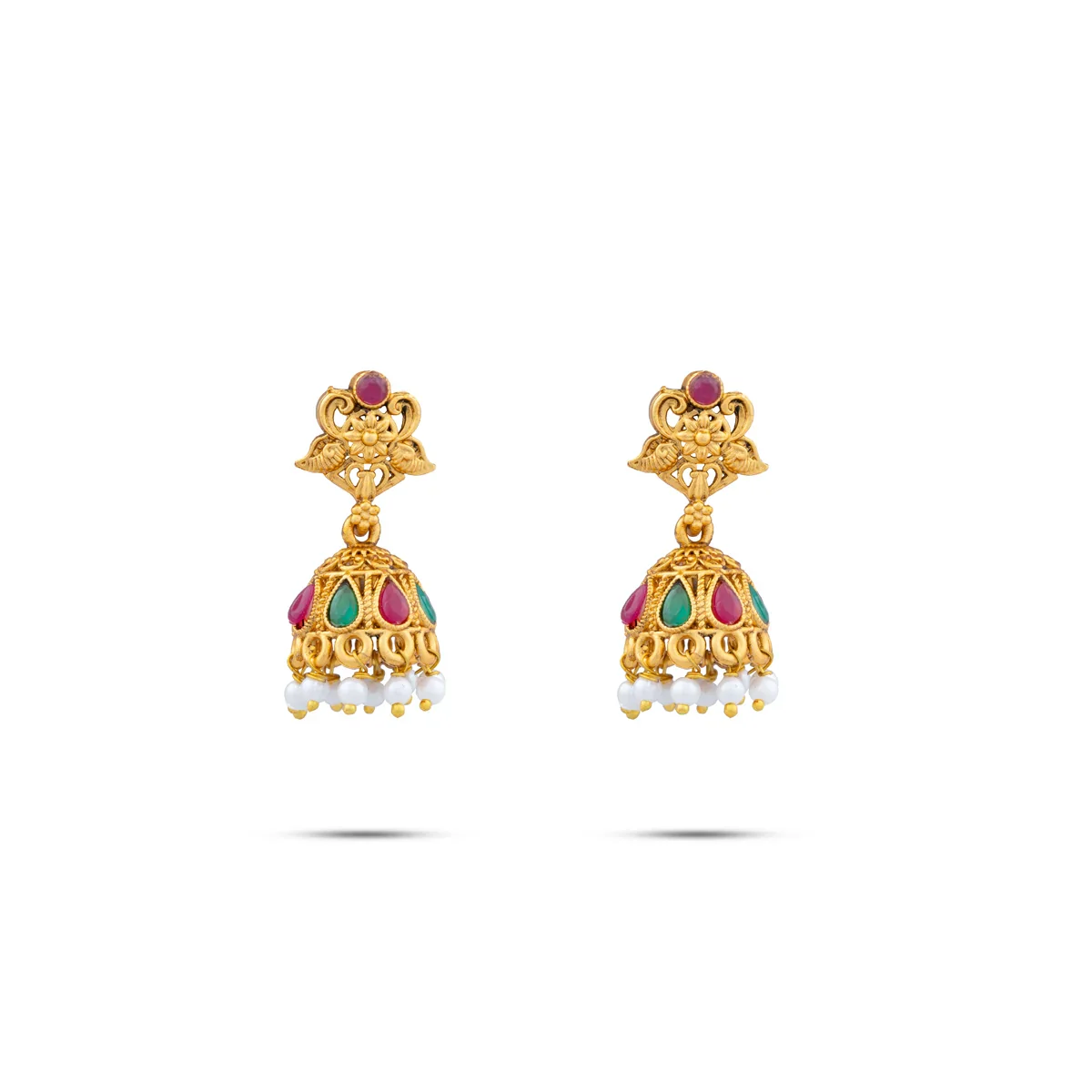 Moti Mala with Earring Set - 10 Inches | Pearl Moti Mala/ Jewelry for Deity - Image 3