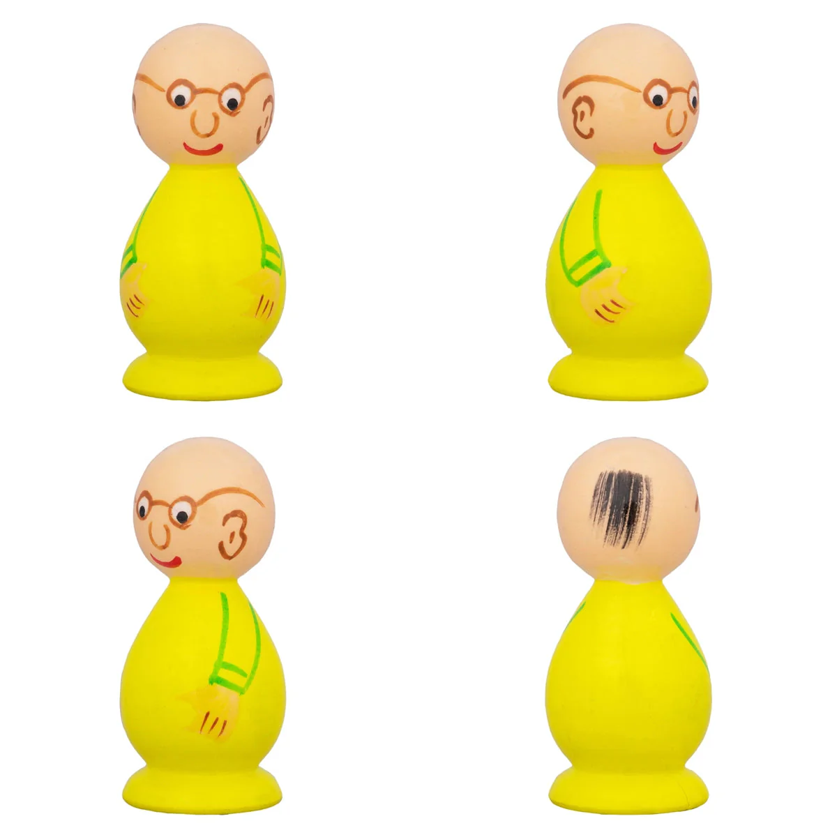 Motu Patlu Set - 3 X 1.5 Inches | 5 Pcs/ Wooden Cartoon Play Toys/ Coloured Wood Sculpture For Kids & Gifting - Image 4