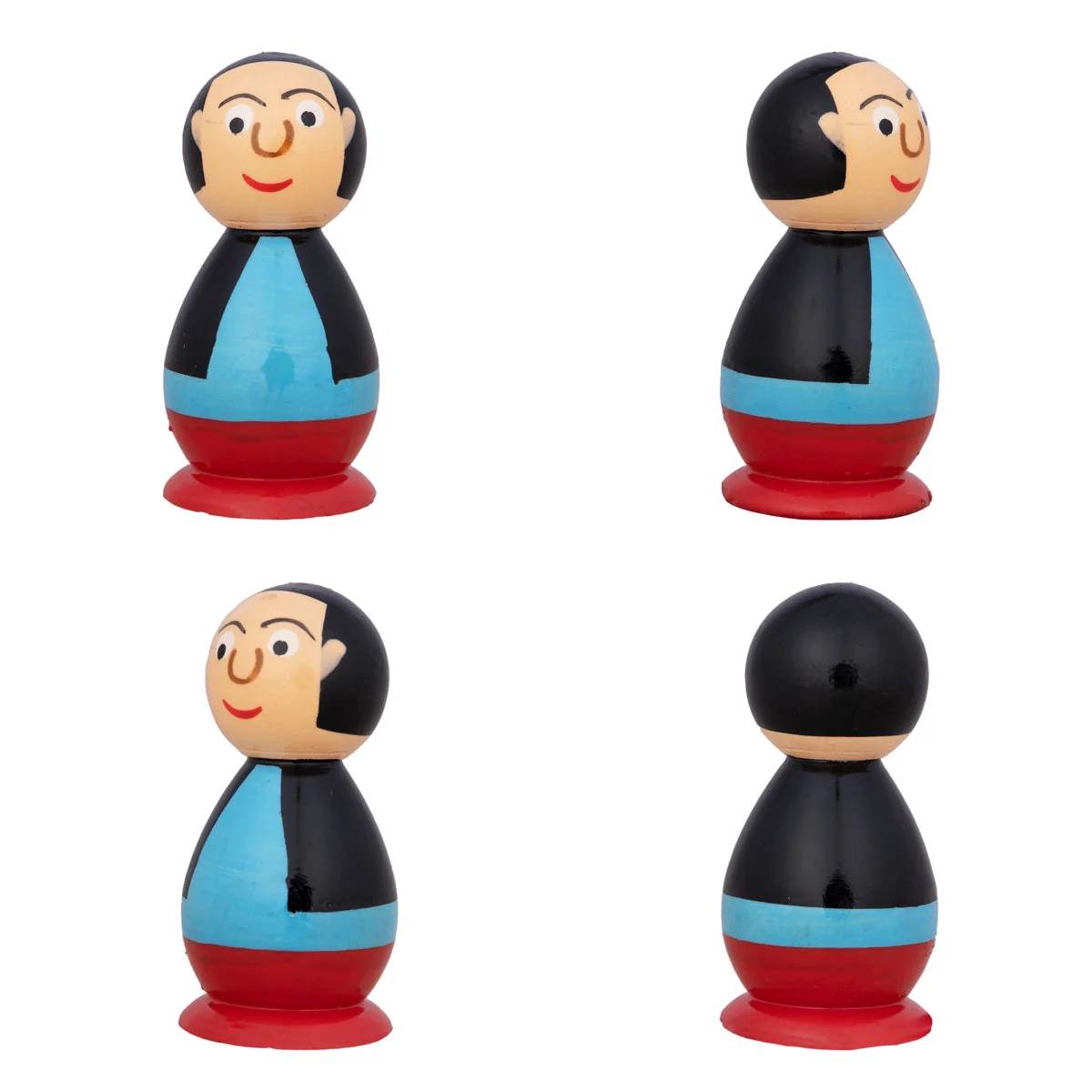 Motu Patlu Set - 3 X 1.5 Inches | 5 Pcs/ Wooden Cartoon Play Toys/ Coloured Wood Sculpture For Kids & Gifting - Image 5