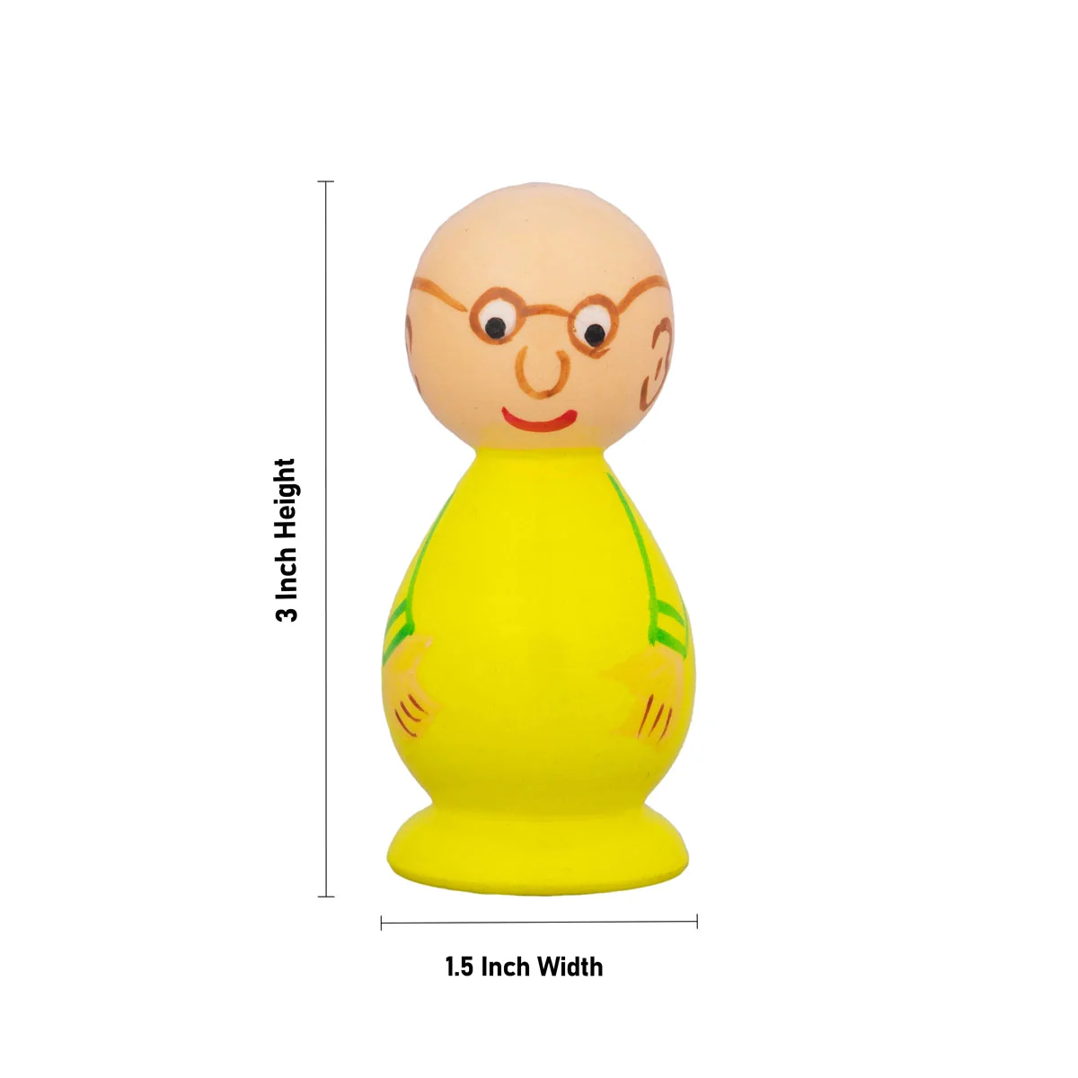 Motu Patlu Set - 3 X 1.5 Inches | 5 Pcs/ Wooden Cartoon Play Toys/ Coloured Wood Sculpture For Kids & Gifting - Image 7