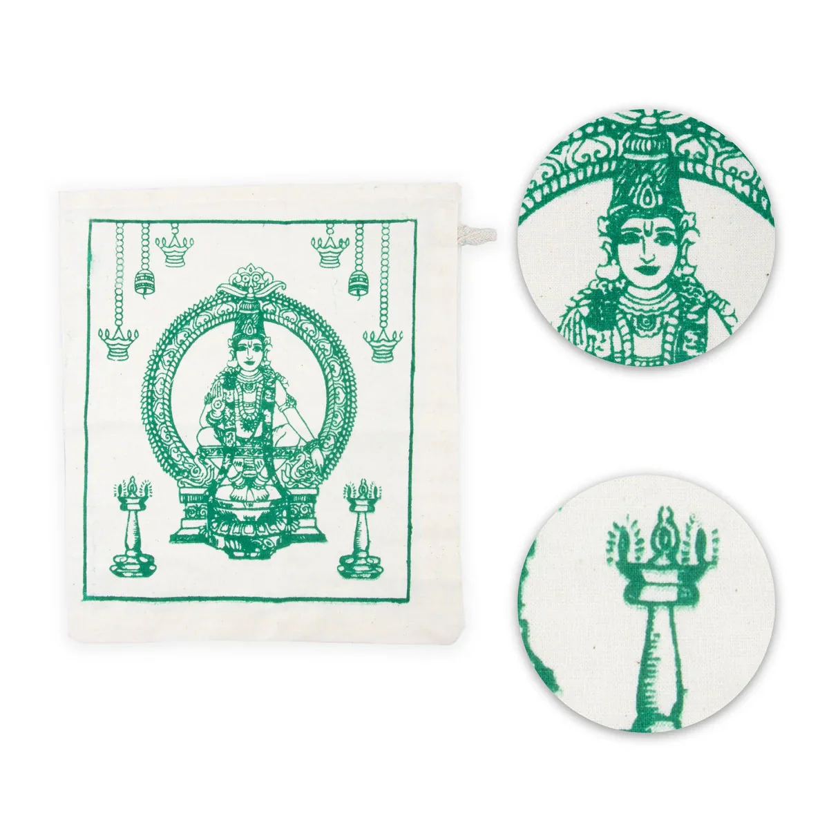 Mudra Bag - 9 X 8 Inches | Irumudi Bag/ Sabarimala Pilgrimage Bag/ Cotton Coconut Bag For Temple - Image 2