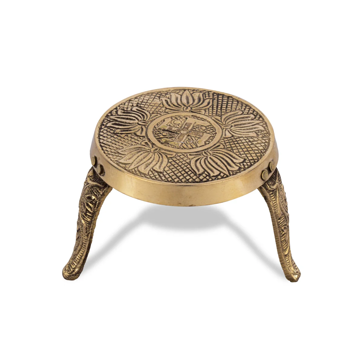 Mukkali Stool - 2.25 x 2.75 Inches | Brass Pooja Stand/ Brass Stand/ Mukkali Stand for Deity - Image 2
