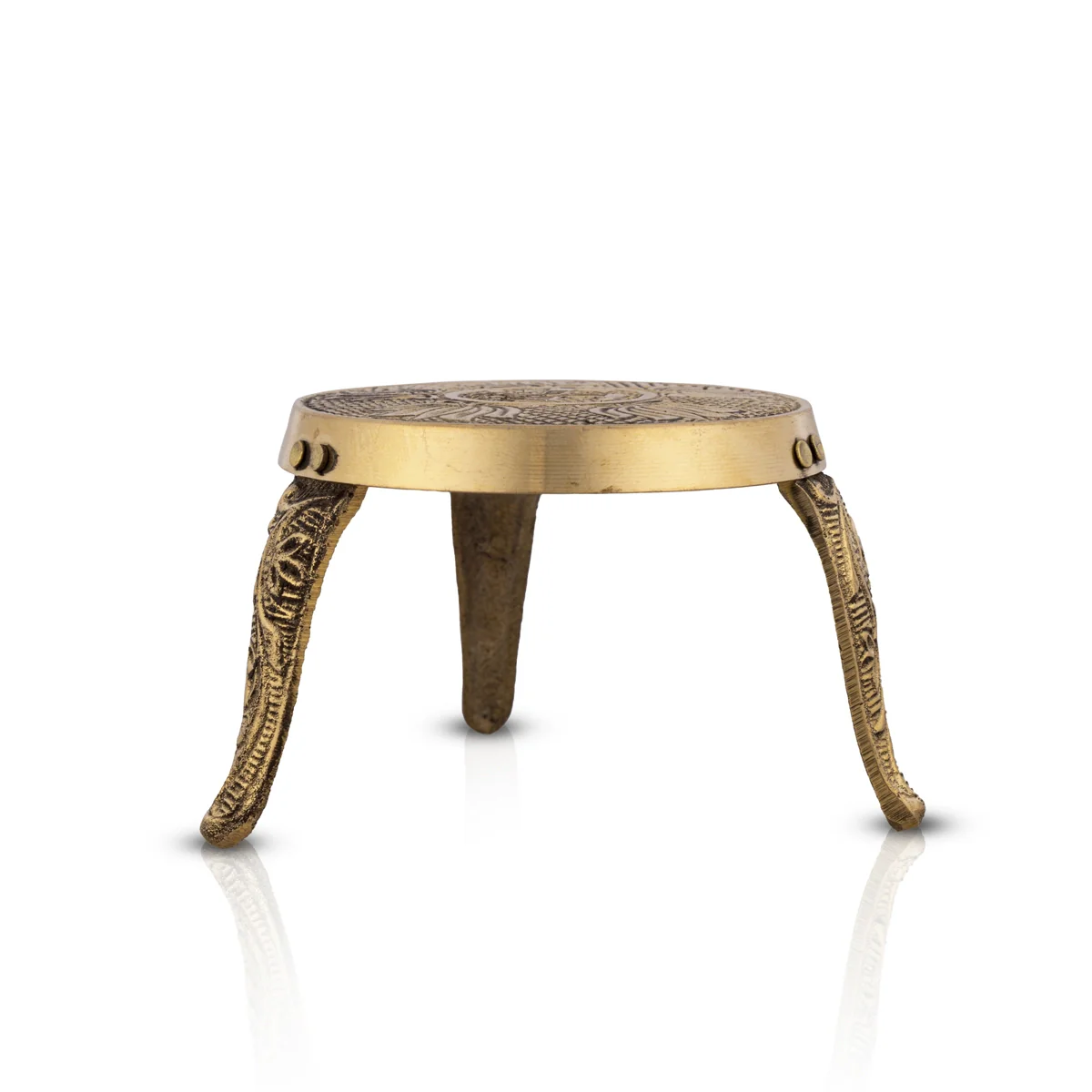 Mukkali Stool - 2.25 x 2.75 Inches | Brass Pooja Stand/ Brass Stand/ Mukkali Stand for Deity - Image 3