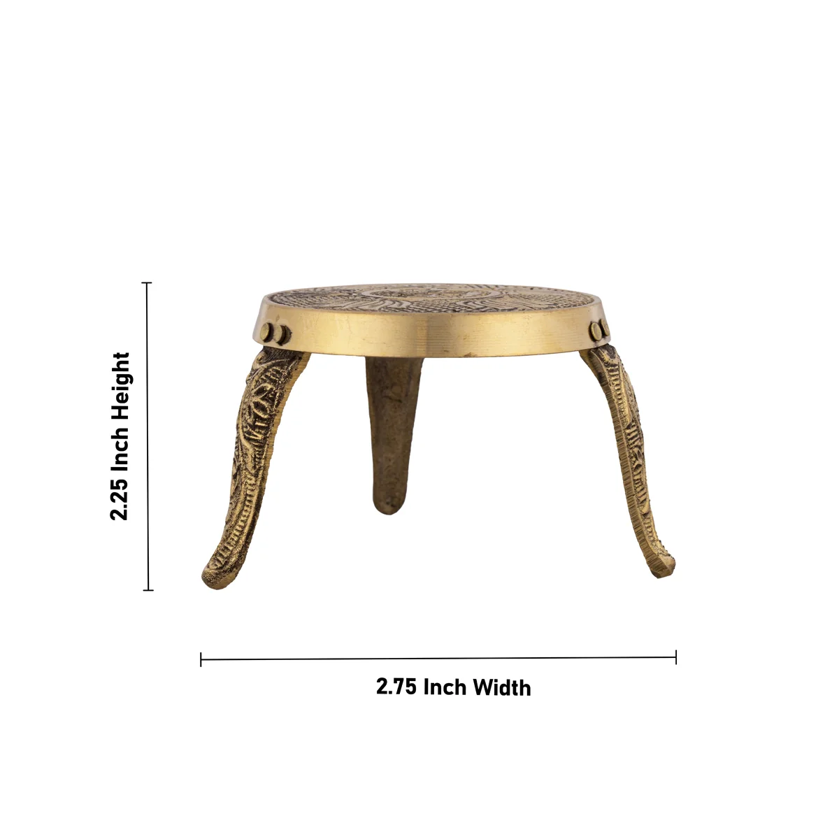 Mukkali Stool - 2.25 x 2.75 Inches | Brass Pooja Stand/ Brass Stand/ Mukkali Stand for Deity - Image 4