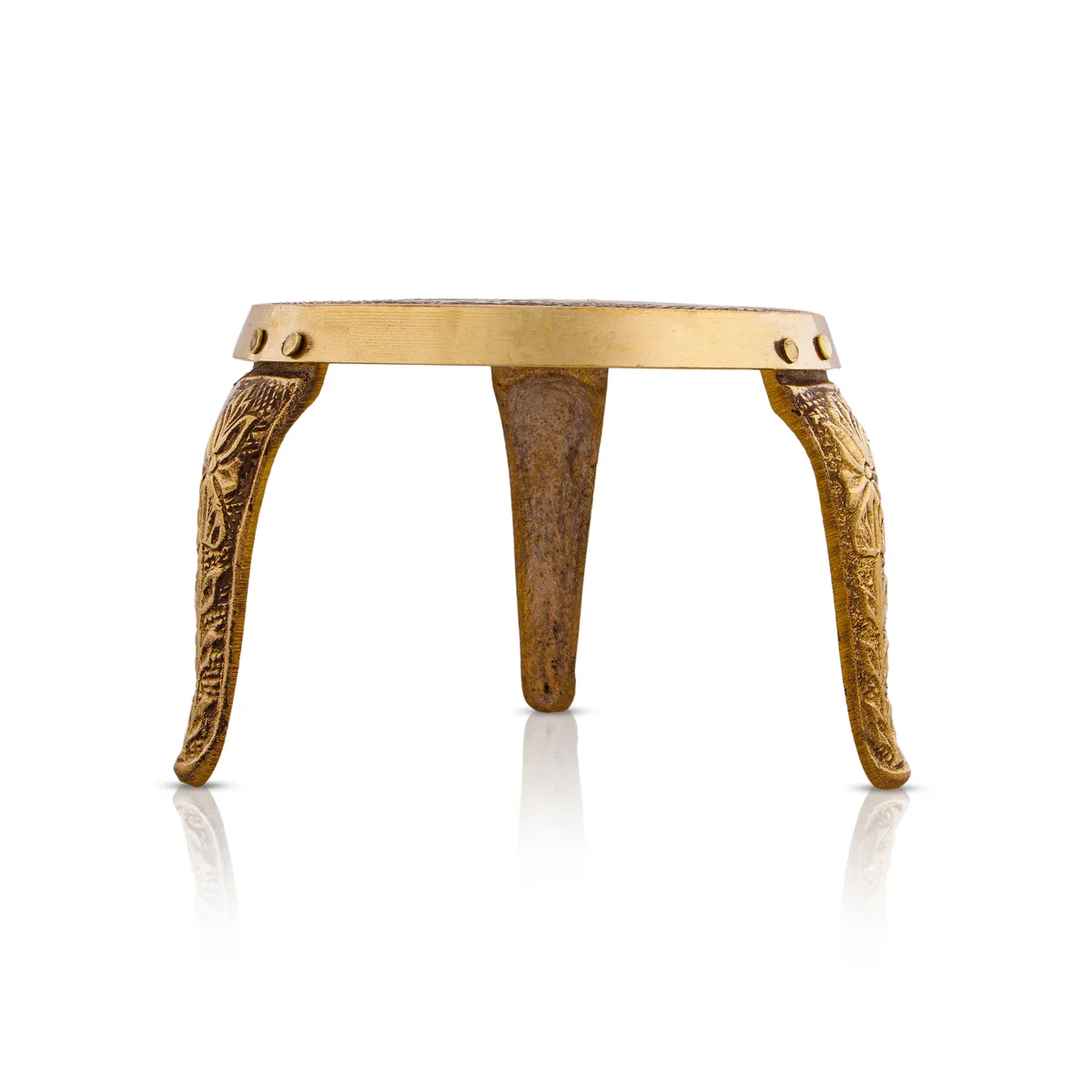 Mukkali Stool - 3 x 3.5 Inches | Brass Pooja Stand/ Brass Stand/ Mukkali Stand for Deity - Image 2