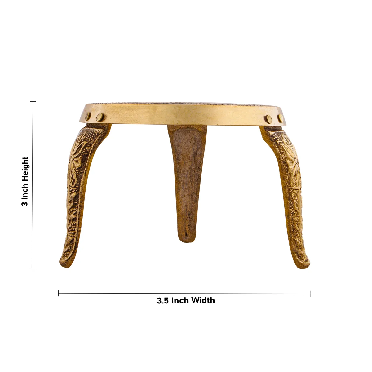 Mukkali Stool - 3 x 3.5 Inches | Brass Pooja Stand/ Brass Stand/ Mukkali Stand for Deity - Image 3