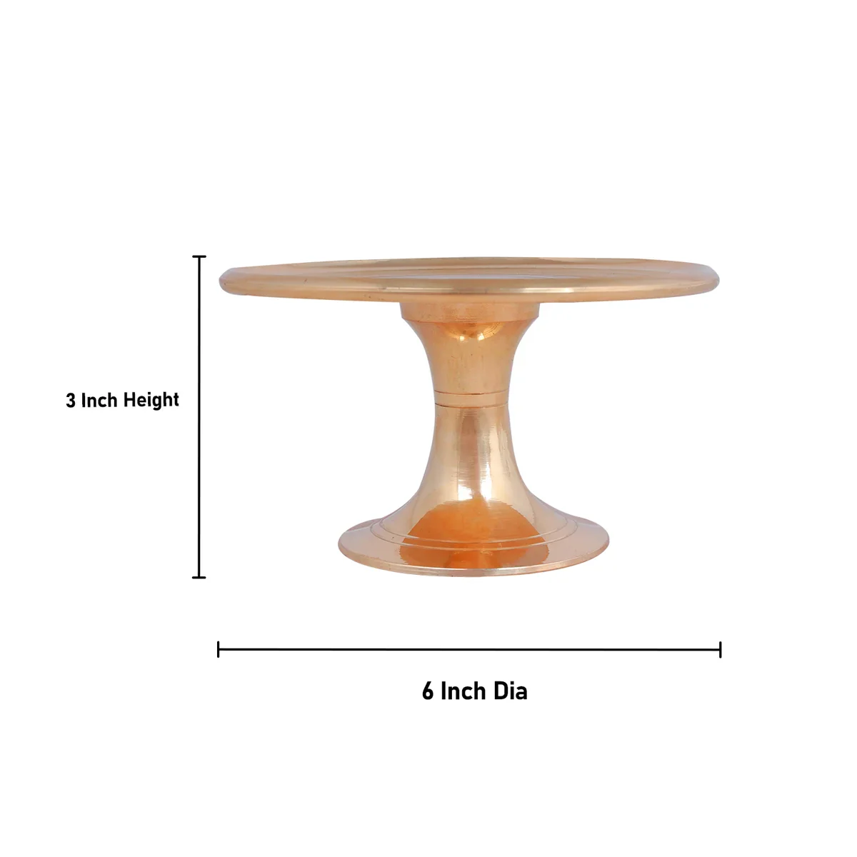 Mukkali Stool - 3 x 6 Inches | Brass Mukkali Stand/ Brass Stand for Pooja/ 540 Gms Approx - Image 3