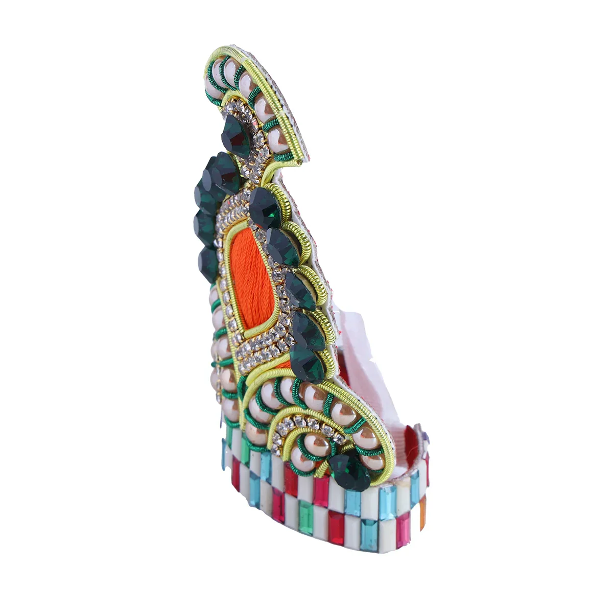 Mukut - 3.5 x 2.5 Inches | MultiColour Stone with Jari Crown for Deity - Image 5