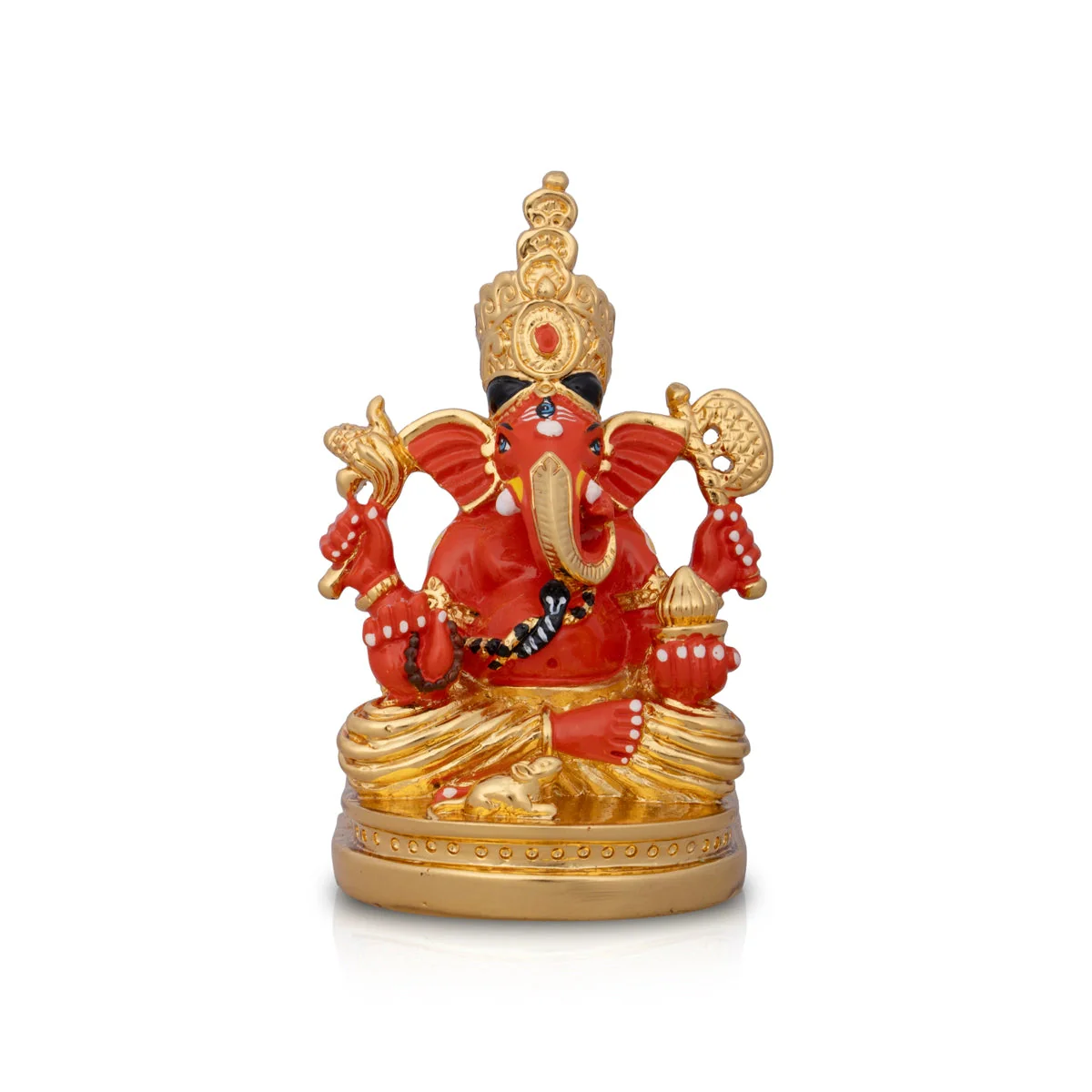 Mukut Ganesh Murti - 4.5 x 3 Inches | Ceramic Sculpture/ Ganpati Idol/ Vinayaka Statue for Pooja - Image 3