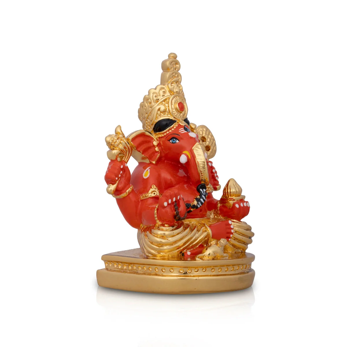 Mukut Ganesh Murti - 4.5 x 3 Inches | Ceramic Sculpture/ Ganpati Idol/ Vinayaka Statue for Pooja - Image 5