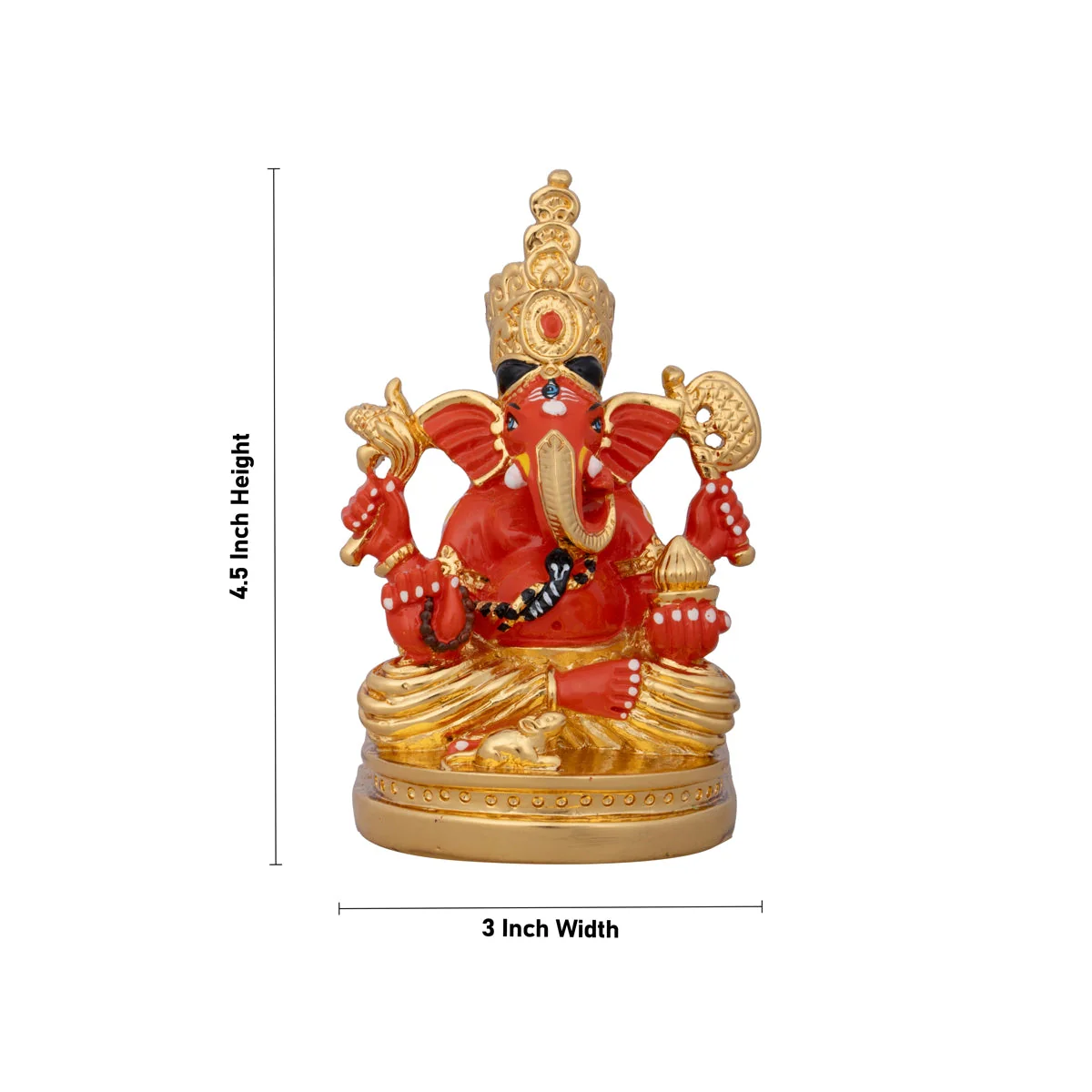 Mukut Ganesh Murti - 4.5 x 3 Inches | Ceramic Sculpture/ Ganpati Idol/ Vinayaka Statue for Pooja - Image 7