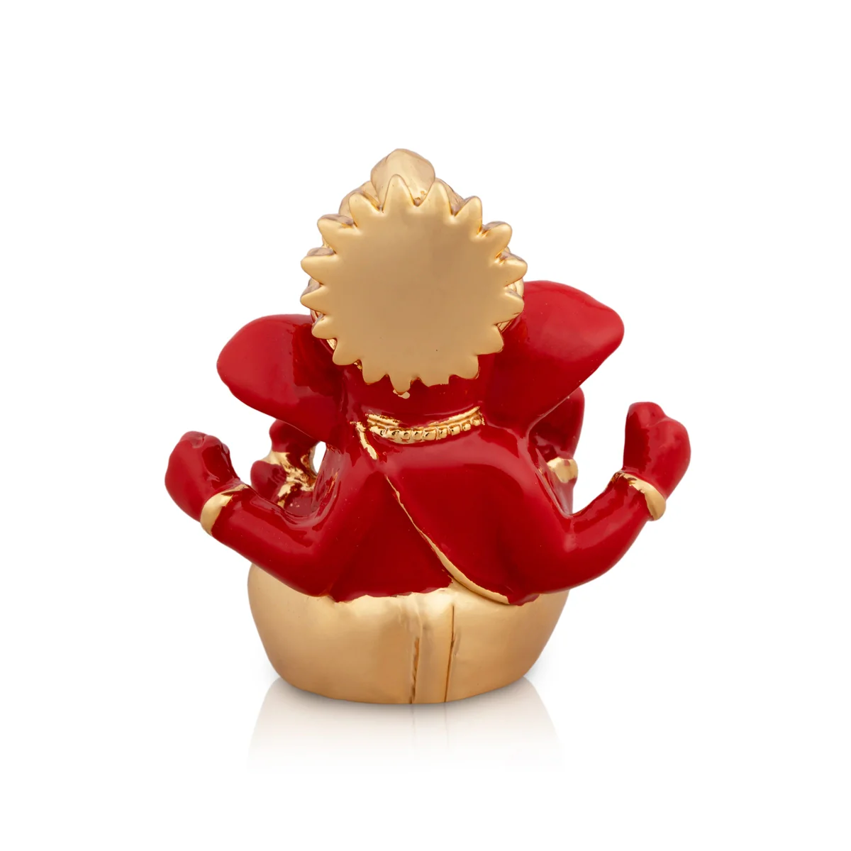 Ganesh Murti - 2 x 1.75 Inches | Metal Gold Polish Ganpati Idol/ Sitting Vinayaka Statue for Pooja - Image 4