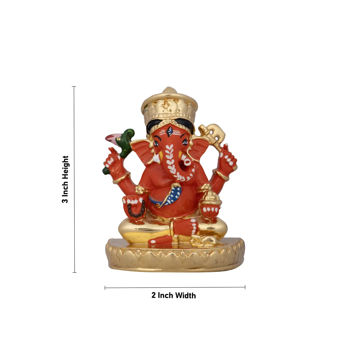 Ganesh Murti - 3 x 2 Inches | Ceramic Sculpture/ Sitting Vinayaka Statue for Pooja - Image 2