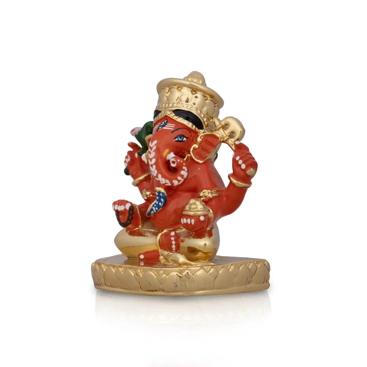 Ganesh Murti - 3 x 2 Inches | Ceramic Sculpture/ Sitting Vinayaka Statue for Pooja - Image 3