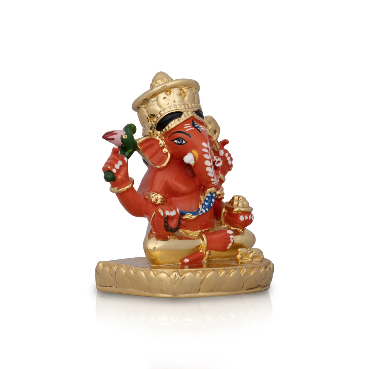 Ganesh Murti - 3 x 2 Inches | Ceramic Sculpture/ Sitting Vinayaka Statue for Pooja - Image 4