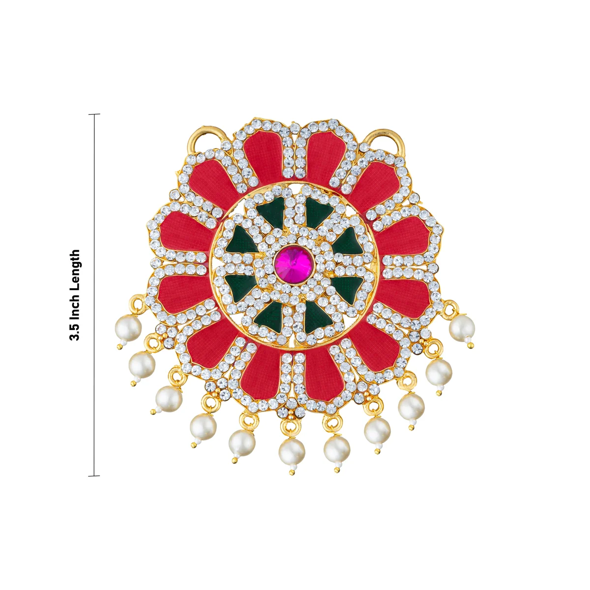 Multicolour Stone Pendant - 3.5 Inches | Dollar/ Stone Locket/ Artificial Jewelry For Chains & Deity - Image 3