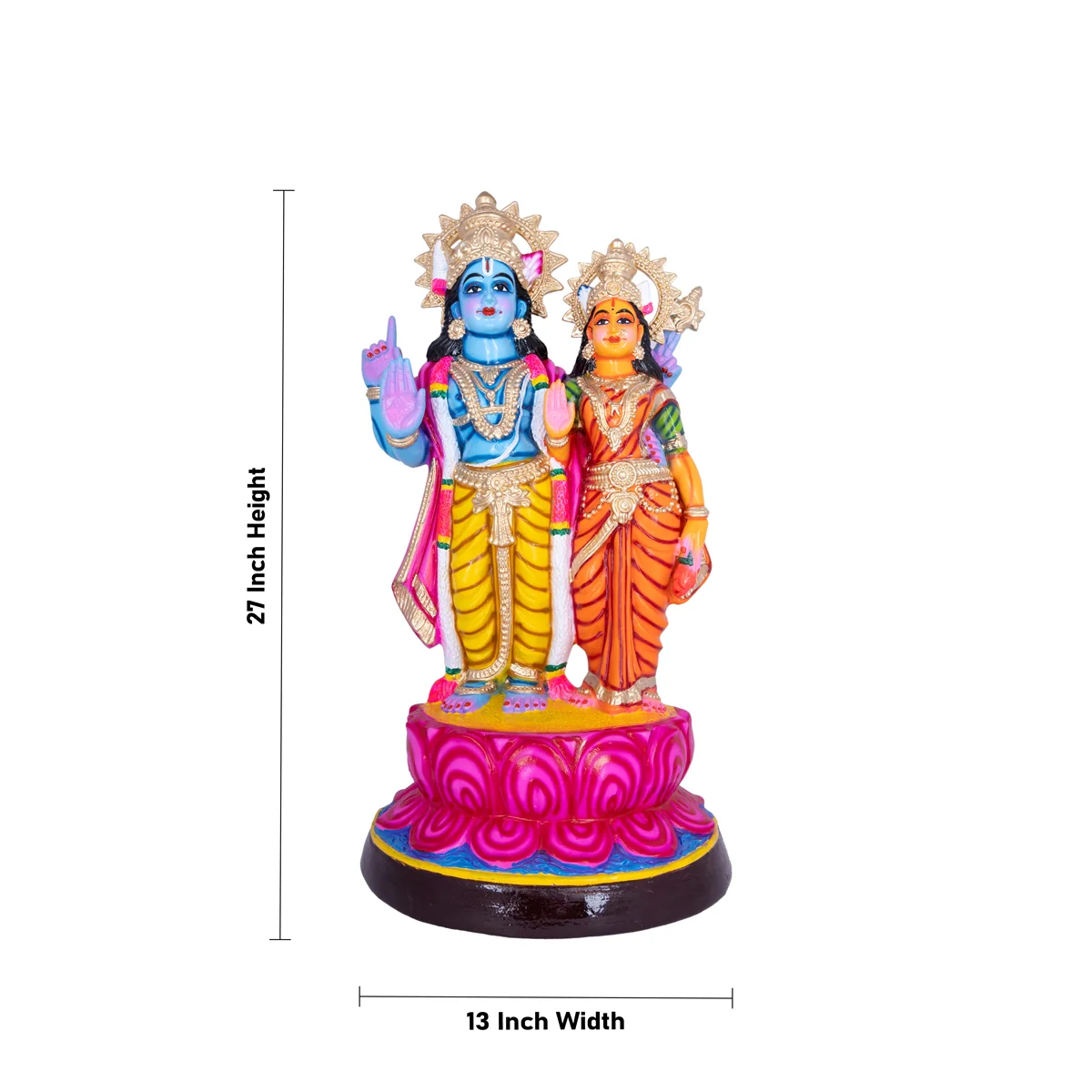Mummoorthigal Paper Mache Golu Bommai Set- 27 X 13 Inches | Navaratri Golu Gombe/Giri Golu Doll/Navratri Decor - Image 5