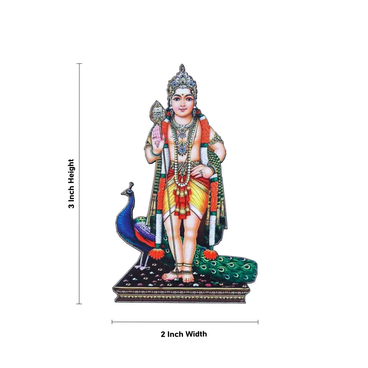 Murugan Fridge Magnet - 3 X 2 Inches | Single Layer Picture Magnet/ Photo Magnet For Home And Gifting - Image 3
