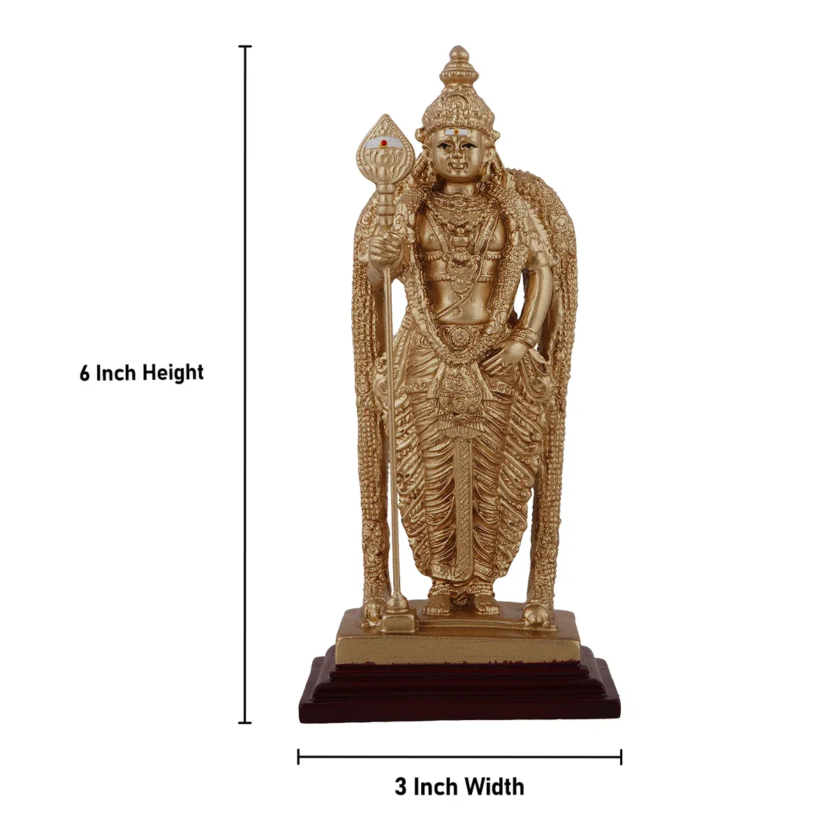Murugan Idol - 6 x 3 Inches | Resin Murugan Statue for Home - Image 5