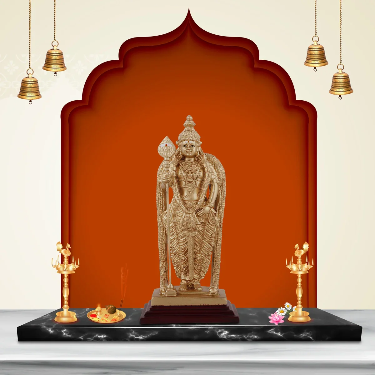 Murugan Idol - 6 x 3 Inches | Resin Murugan Statue for Home - Image 6