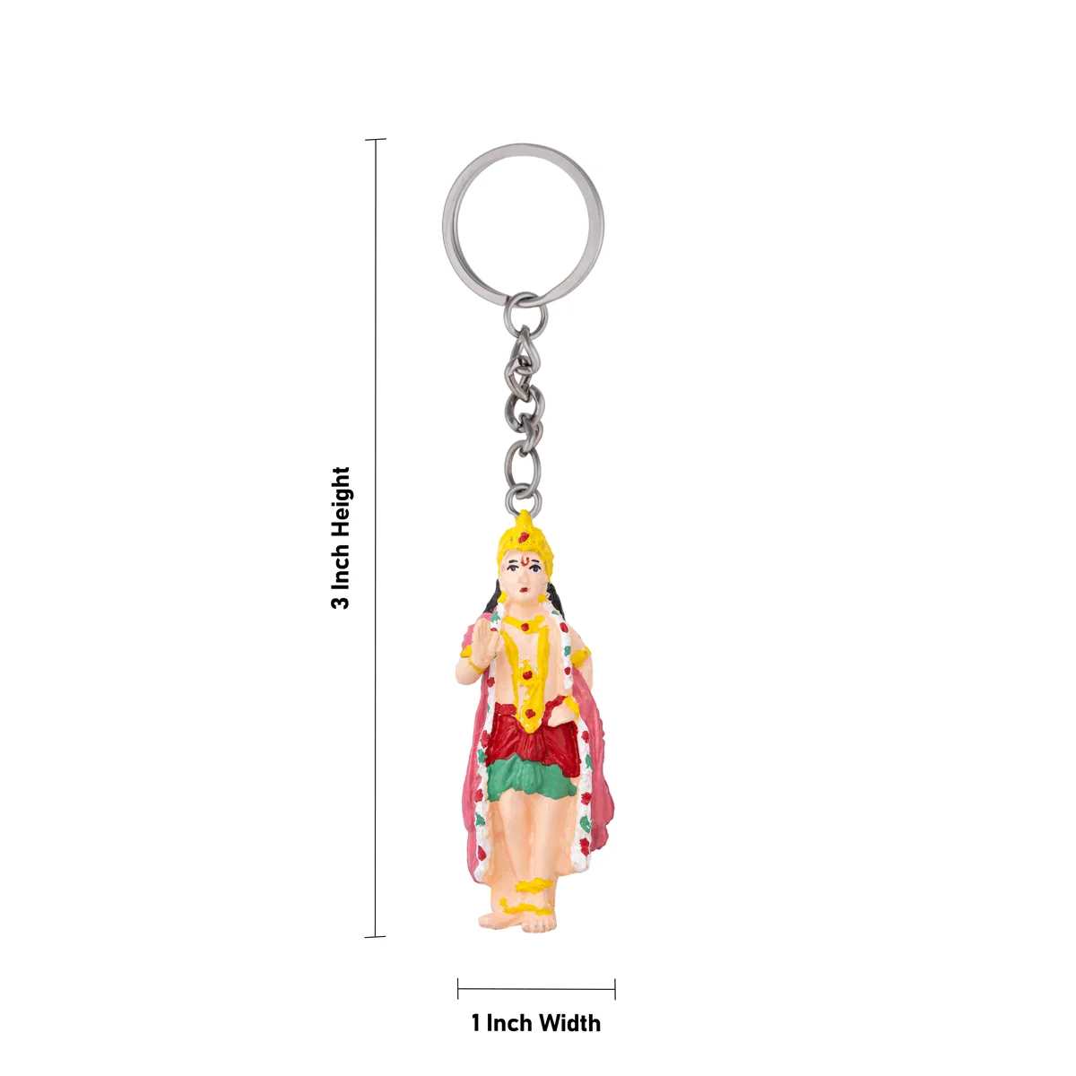 Murugan Murti Design Key Chain - 3 x 1 Inches | Key Ring/ Key Holder For Gifting & Bike - Image 2